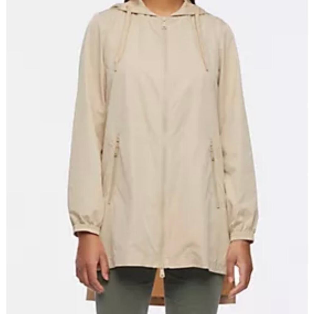 Bernardo Beige Long Lightweight Raincoat- Size M Minimalist